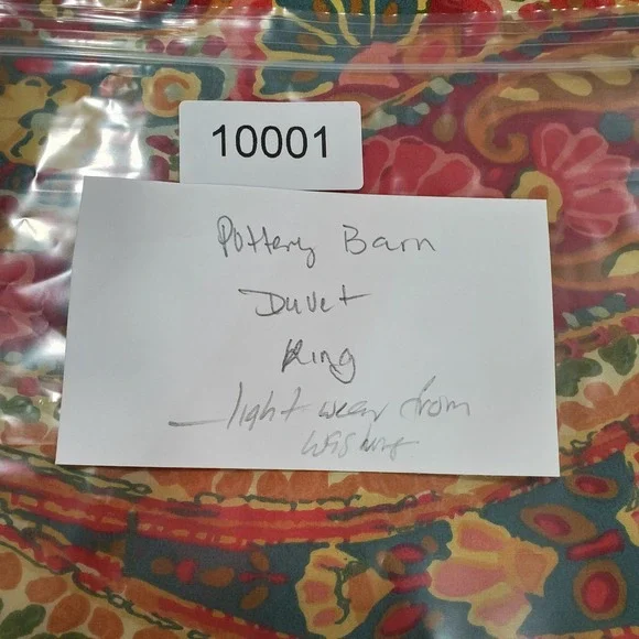 Pottery Barn Duvet Cover King Multi-Color Paisley Cotton Bedding Red Blue Orange
